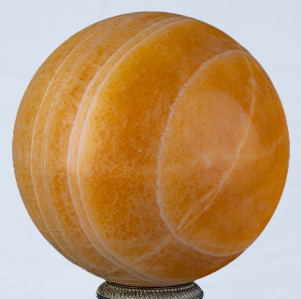 Μεγάλη Πορτοκαλί Ποιοτική Σφαίρα Καλσίτη Σφαίρα - Ύψος: 15 cm - Πλάτος: 15 cm- 4840 g #2.1