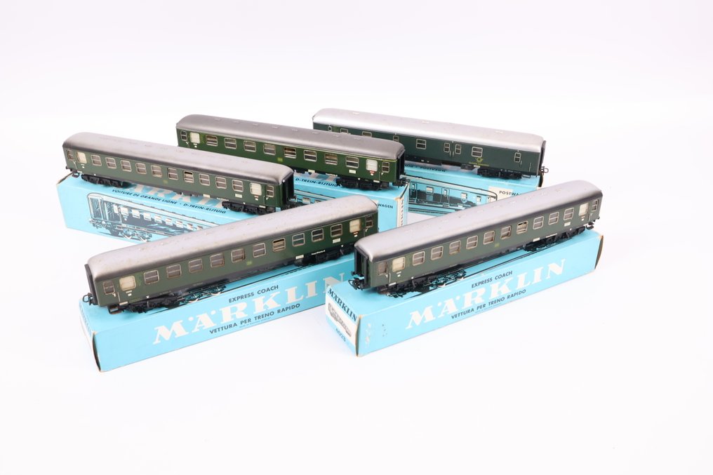 Märklin H0 - 4022/4023/4047 - Modeltog passagervogn (5) - Fem D-biler - DB #1.0