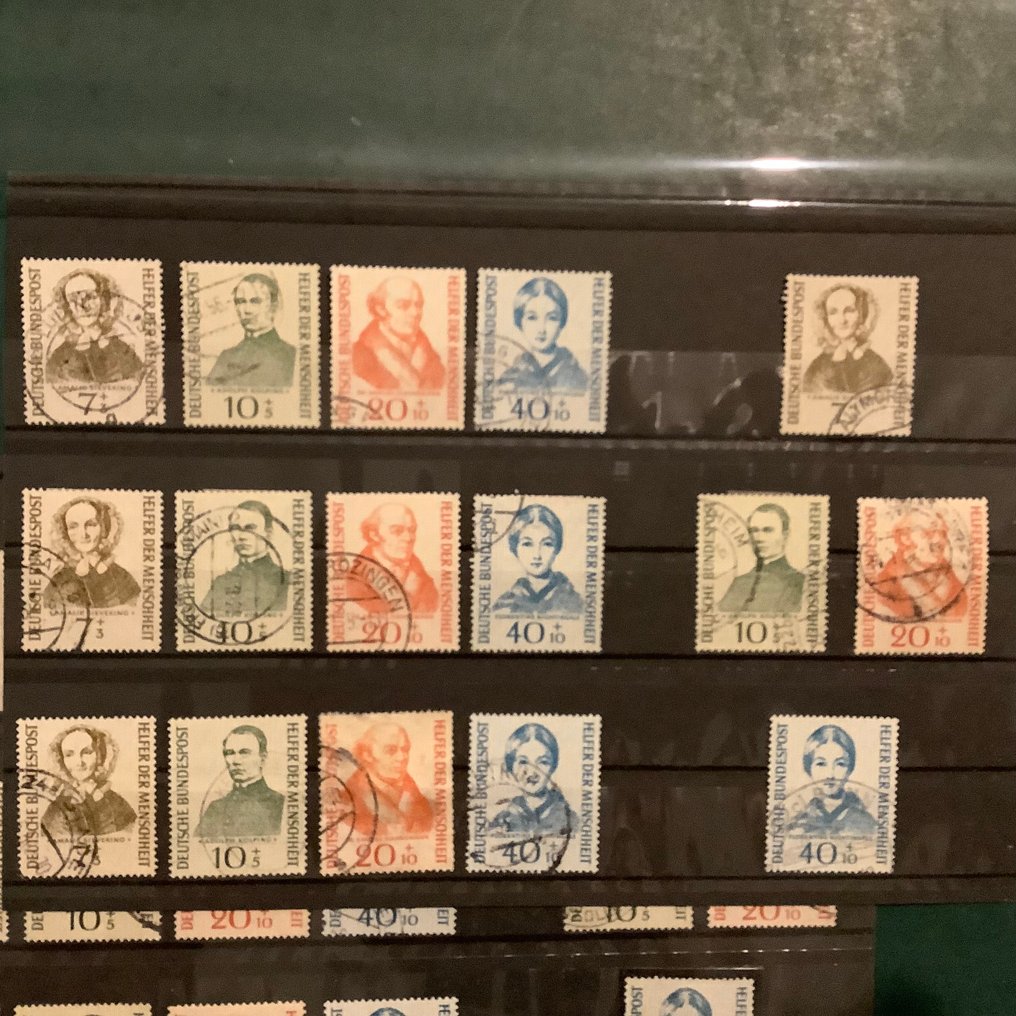 德国，联邦共和国 1955 - 人类助手 - 11个系列，其中1个具有完美状态的Schlegel - Michel 222/225 #4.3