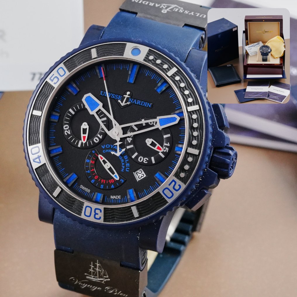 Ulysse Nardin - Voyage Bleu Chronograph Limited Edition FULL SET - 353-98 - Men - 2010-2020  #1.0