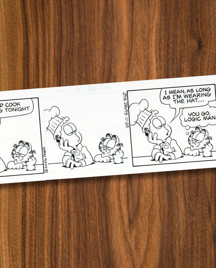 Jim Davis – Original Tinten-Kunstwerk (11.20.2006) - Garfield Daily Strip - Hand Signed #1.0