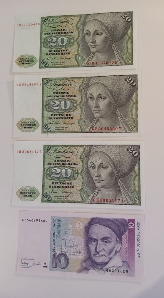 Germania, Republica Federală. - 10 and 3 x 20 Mark - Various Dates  (Fără preț de rezervă) #1.0