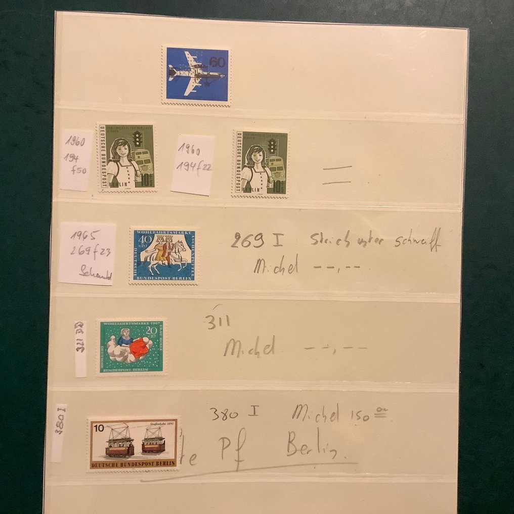Berlin 1960/1971 - Small lot plate errors. - Michel #1.0