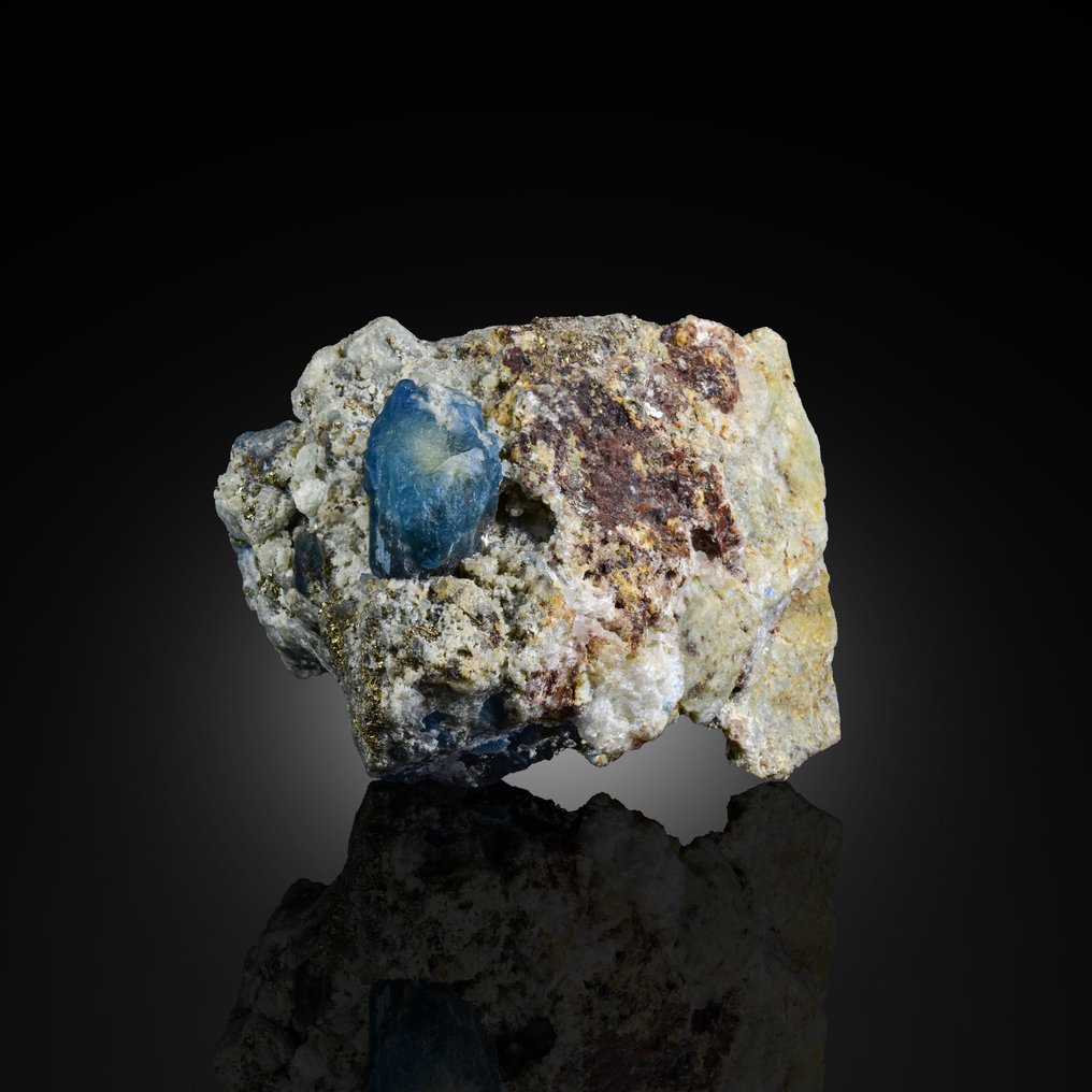 罕见的阿富汗石，基质上有美丽的黄铁矿喷发 标本 - 高度: 86.98 mm - 宽度: 59.08 mm- 388.69 g #1.0