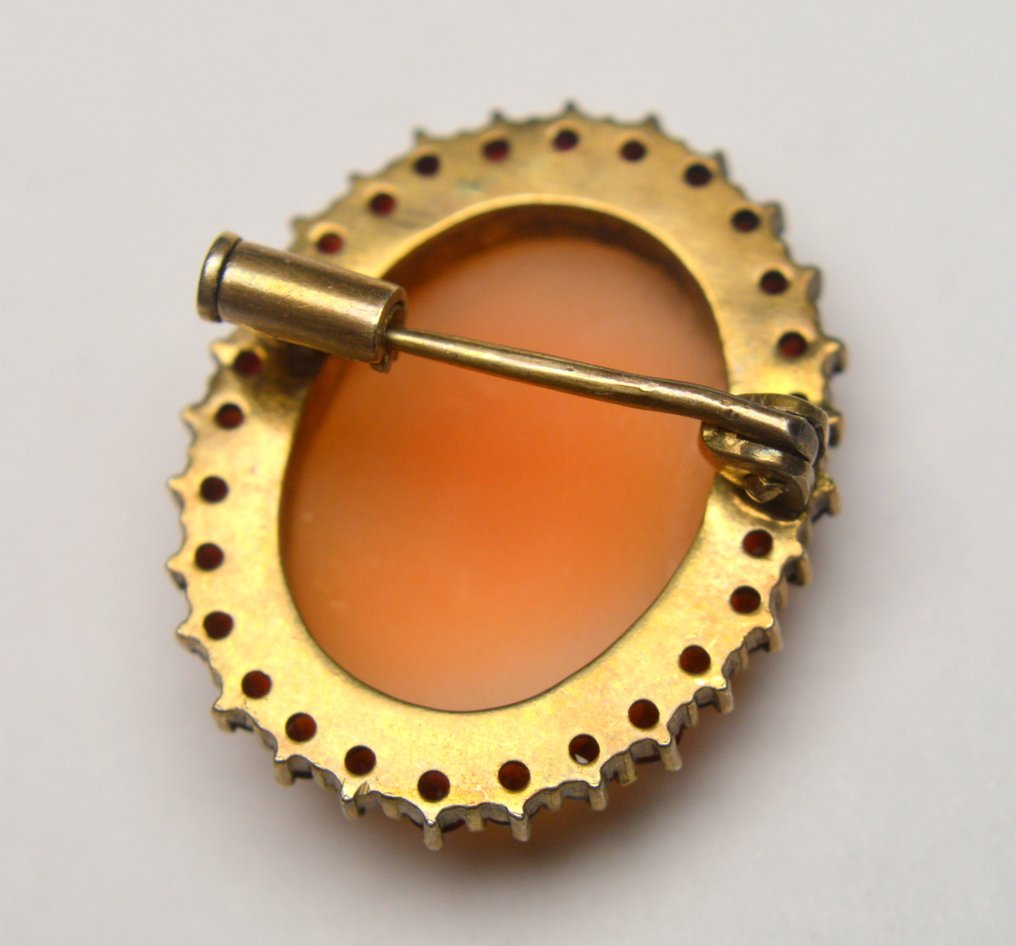 Granat - 800 Srebro - Broszka - Cameo #4.3