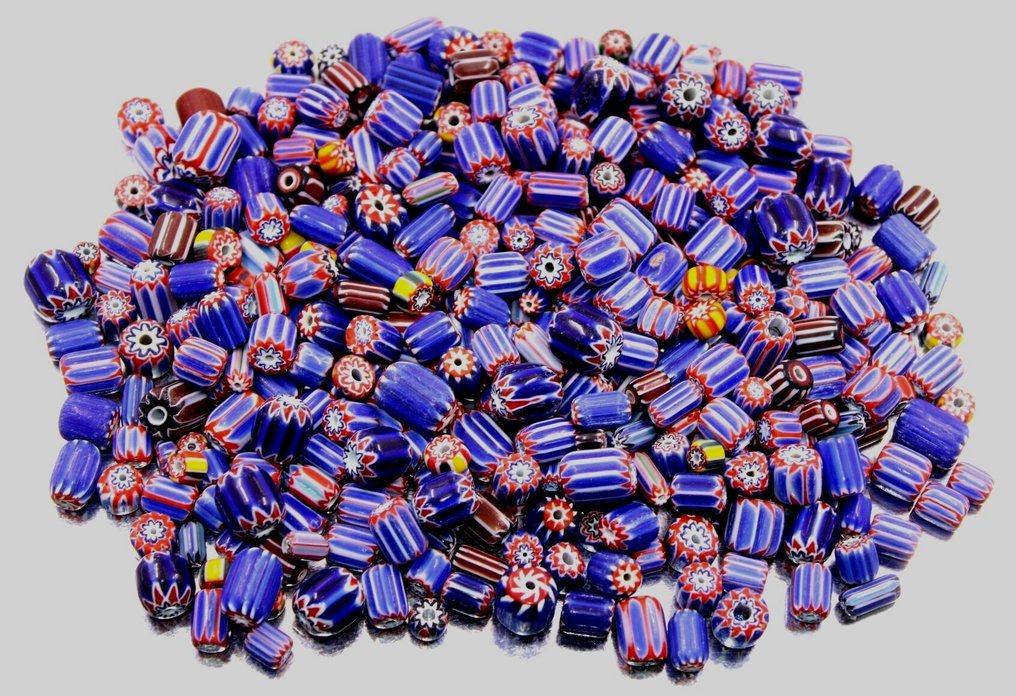 Μεγάλο σετ χειροποίητα γυάλινα χεβιόρ beads υψηλής ποιότητας, 427 γραμμάρια - (θεωρούνται ως - Ινδία  (χωρίς τιμή ασφαλείας) #4.3