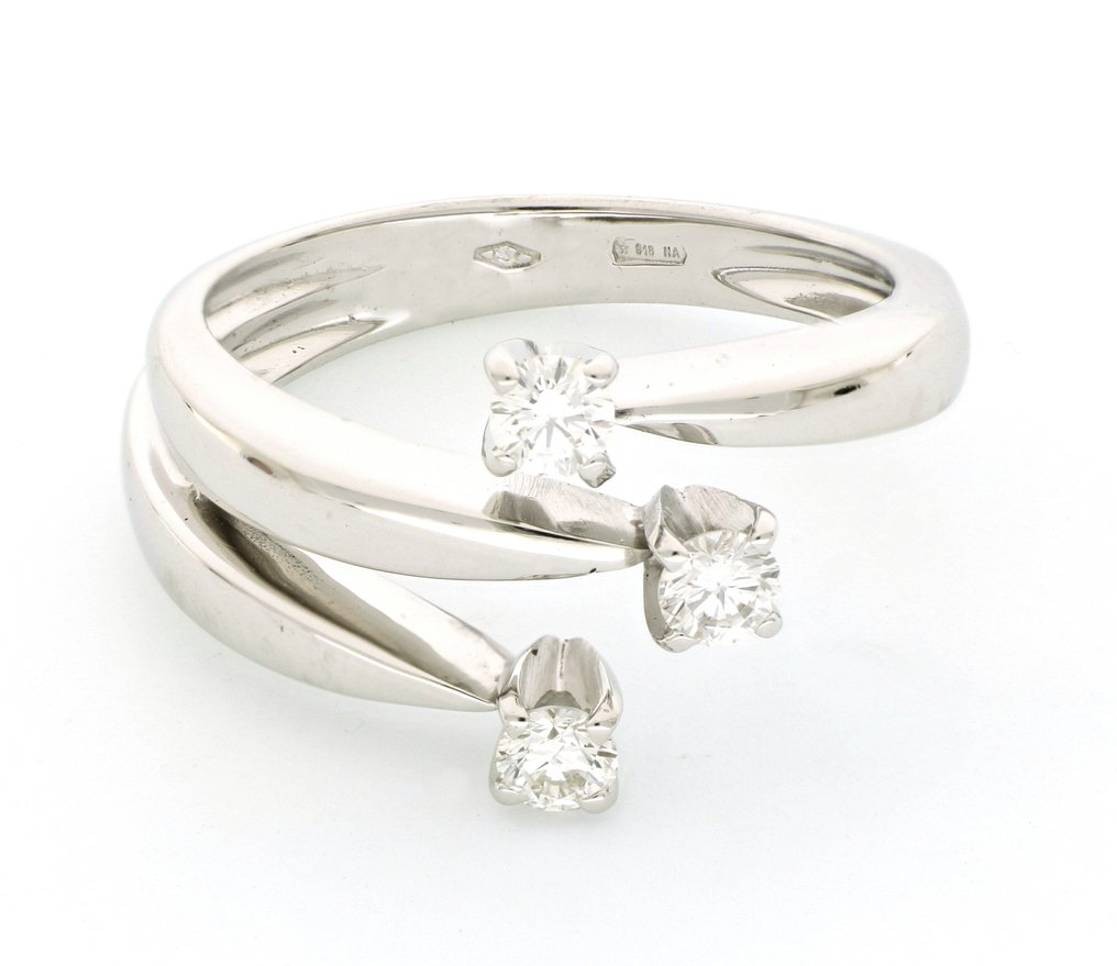 χωρίς τιμή ασφαλείας - Δαχτυλίδι - 18 καράτια Λευκός χρυσός -  0.50ct. tw. Διαμάντι (Φυσικό)  #2.1