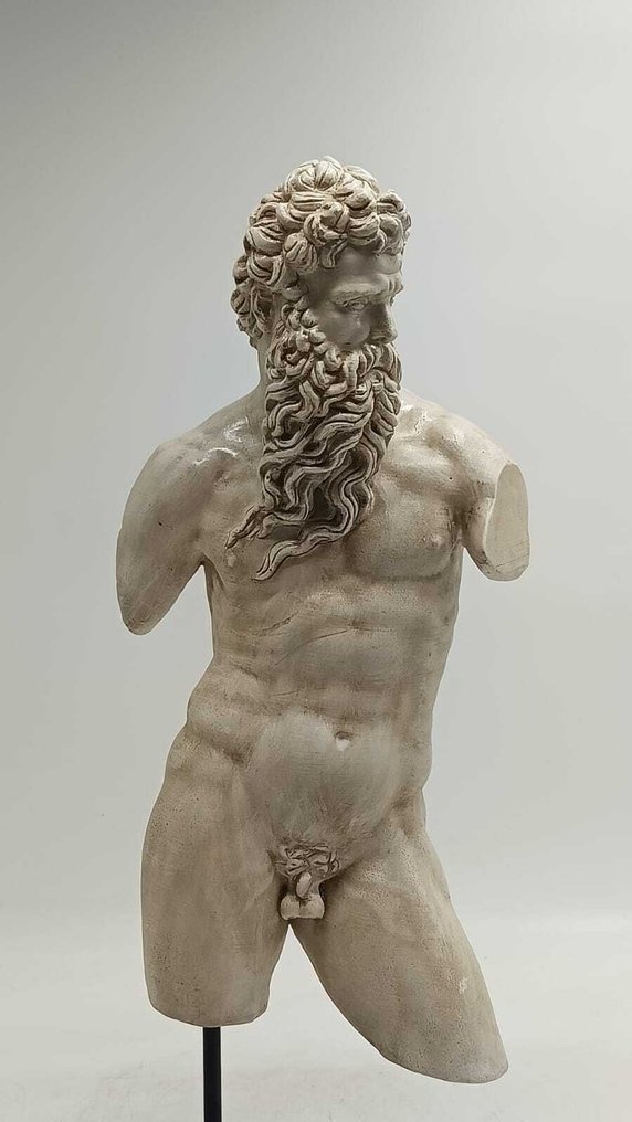 Sculpture, Torso di Poseidone - 46 cm - marble dust #4.3