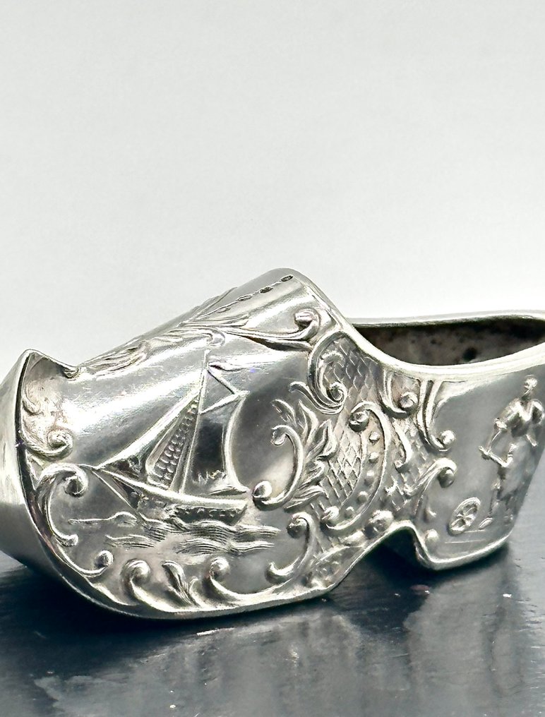 No reserve-Antieke zilveren miniatuur Klomp met verfijnde taferelen - Figurine miniature - Argent #4.3