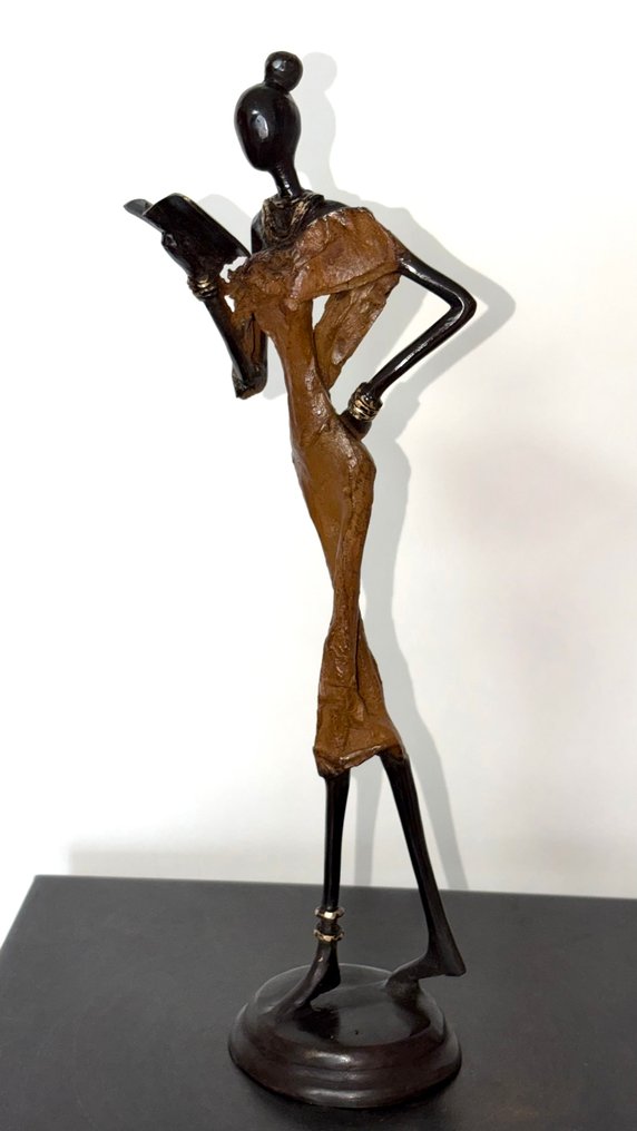 Derme Abdoulaye - 雕塑, Figurine - 36 cm - 黄铜色 #1.0