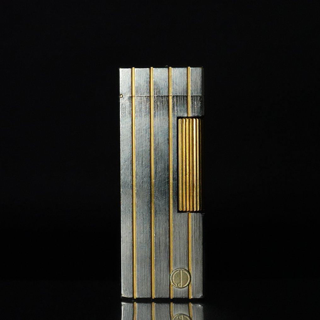 Dunhill - Two-Tone Vertical Lines Pattern Rollagas Lighter - 没有保留价 - 打火机 - 镀金, 镀银 #1.0