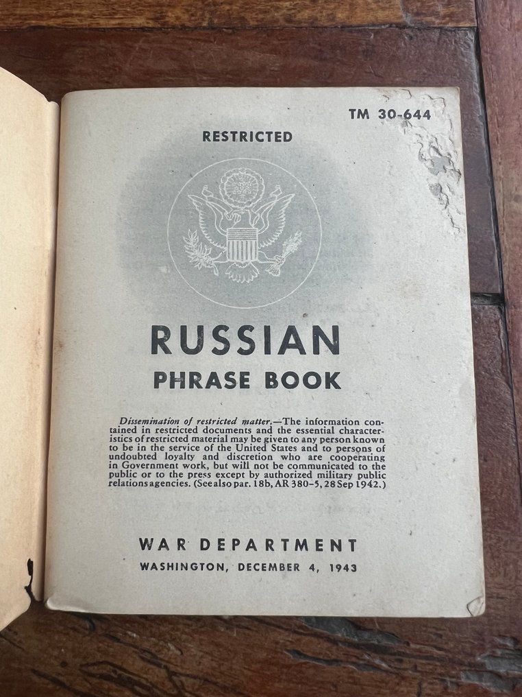 US Army Soldiers Russian Language Guide / Phrase book - Infantry - Army - 1943 #4.3