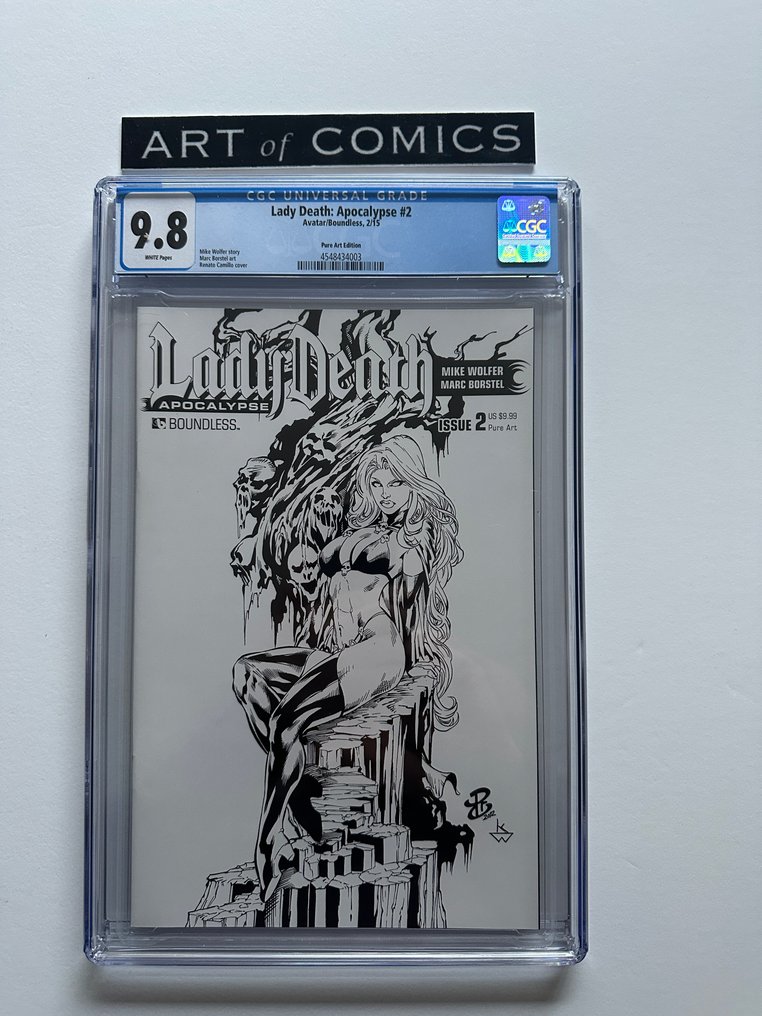 Lady Death: Apocalypse #2 - CGC 9.8 - Pure Art Edition - 1 Graded comic - EO - 2015 #1.0