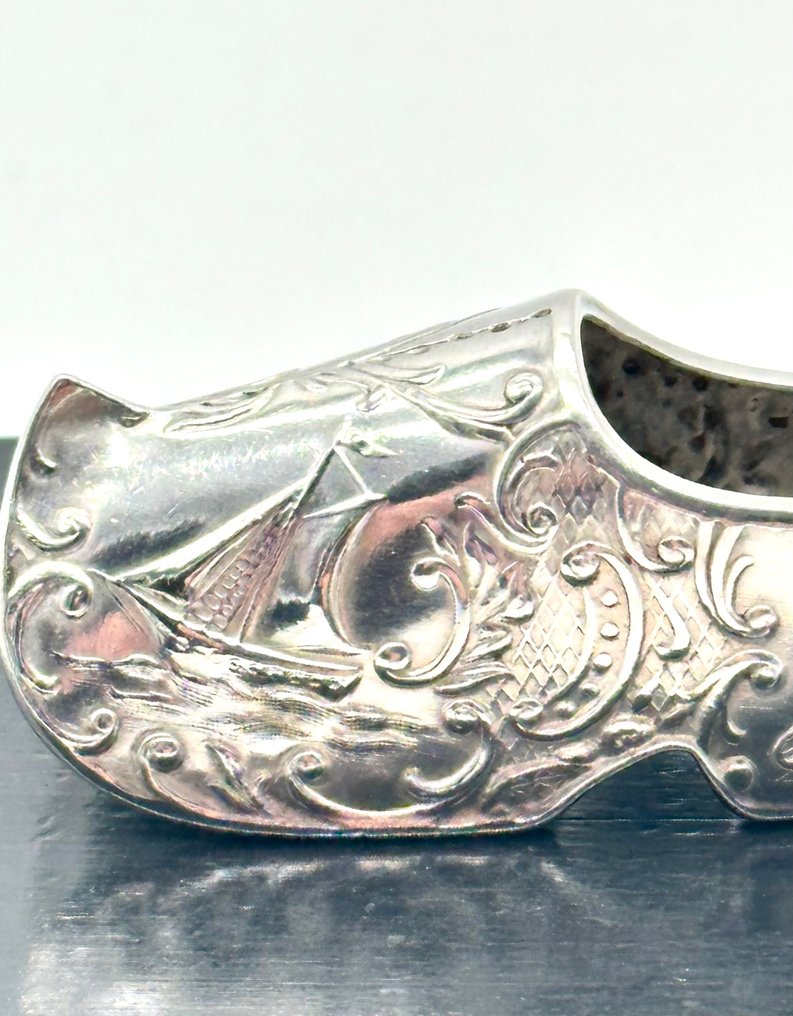 No reserve-Antieke zilveren miniatuur Klomp met verfijnde taferelen - Figurine miniature - Argent #1.0