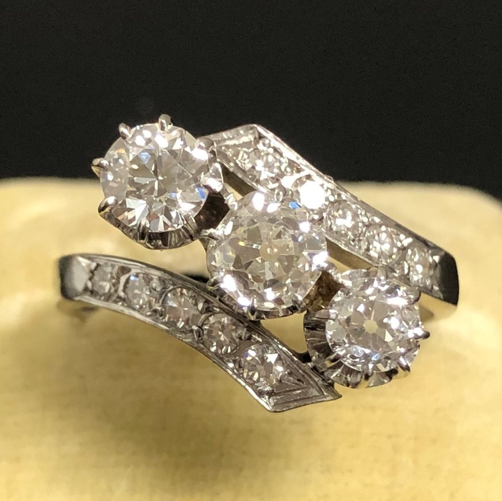 Zonder minimumprijs - Ring - 18 karaat Witgoud -  1.15ct. tw. Diamant (Natuurlijk)  #1.0