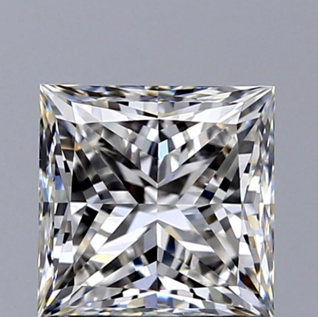 1 pcs 钻石 (天然) - 0.90 ct - 方形 - F - VS2 轻微内含二级 - 美国宝石研究院(GIA) #1.0