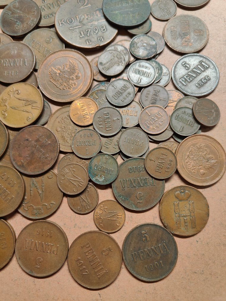 Φινλανδία, Ρωσία. Lot of 85 coins,  (χωρίς τιμή ασφαλείας) #2.1