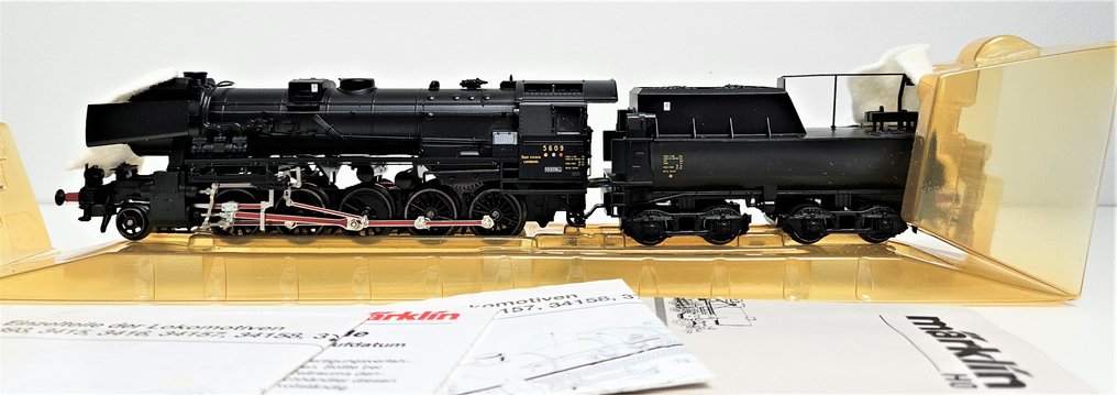 Märklin H0 - 34158 - Ατμομηχανή με όχημα μεταφοράς (1) - 56 "Cockerill" - CFL #1.0