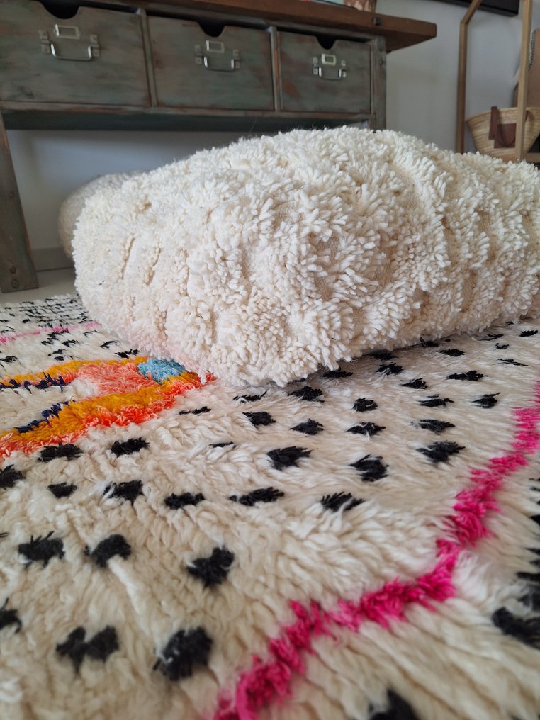 Pouffe - Wool, Cotton - Berber wool pouf #3.2