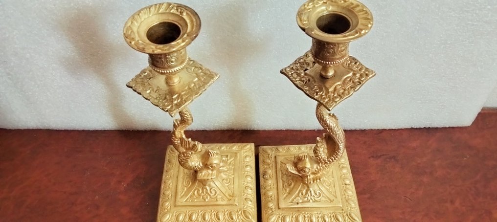 Κηροπήγιο Poisson (2) - Gilt bronze - Σπάνια ζεύγη B μπρονζέ #1.0