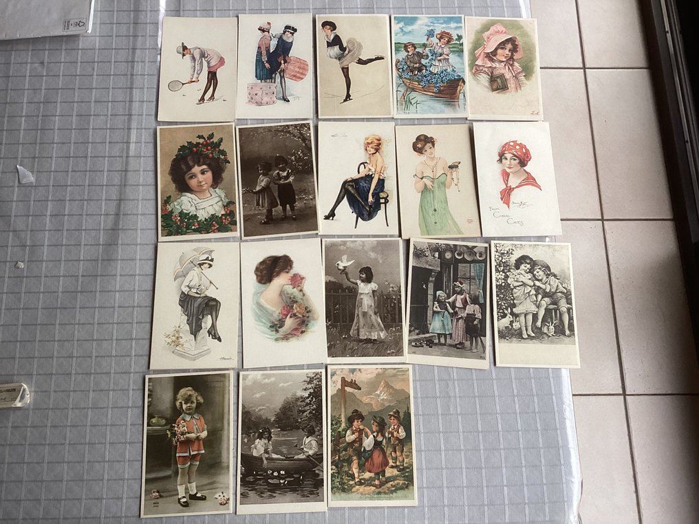 Βέλγιο - Γυναίκες (γυναίκες στη δουλειά, στον στρατό, ντυμένες σαν άνδρες, στην ποινική αποικία, ...), Εποχιακές διακοπές, Αναπαραγωγή διάσημων ζωγράφων που εκδόθηκε από το πλυντήριο ρούχων Biotex. - Άτομα, κυρίες, παιδιά. - Καρτ-ποστάλ (18) - 1977-1900 #1.0