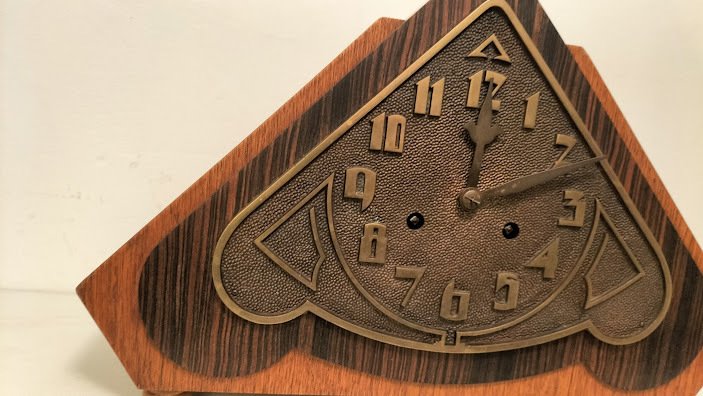 Ρολόι σχολής Άμστερνταμ -  Αρ Ντεκό eiken-coromandelhout-messing - 1920-1930 #1.0