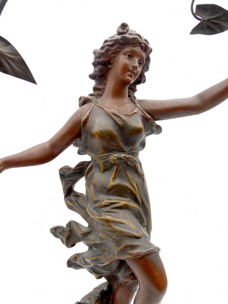 Fabrication Française - Ernest Rancoulet (1842 - 1905) - Sculpture, "Heureuse Année" - 53 cm - Régule #1.0