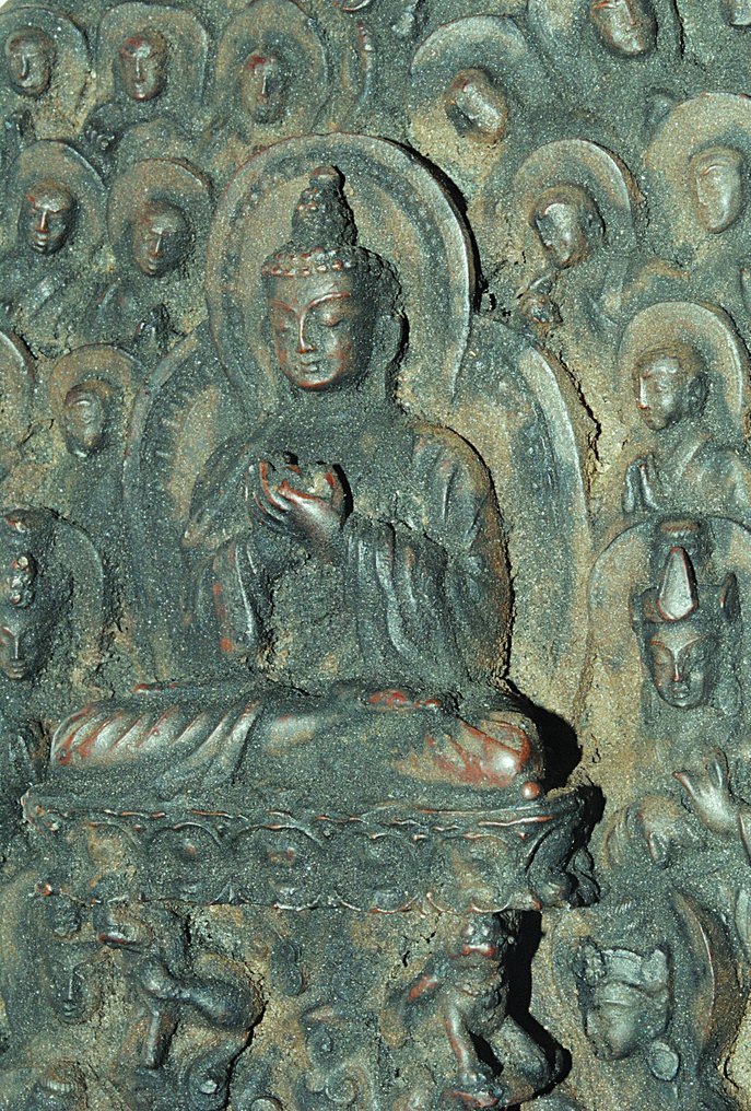 佛像详细祭坛浮雕 20.5 厘米 新瓦尔高品质艺术铸造 - 尼泊爾  (沒有保留價) #2.1