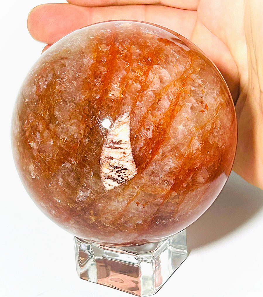 火焰石球——能量与美丽的稀有宝石 Ø 83mm - AAA+ 级别- 784 g - (1) #3.2