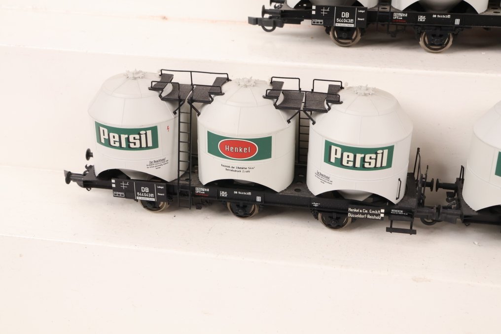 Roco H0 - 66281 - Modellvonat teherfuvarozás (3) - Dries sziló pótkocsik 'Henkel - Persil' - DB #2.1