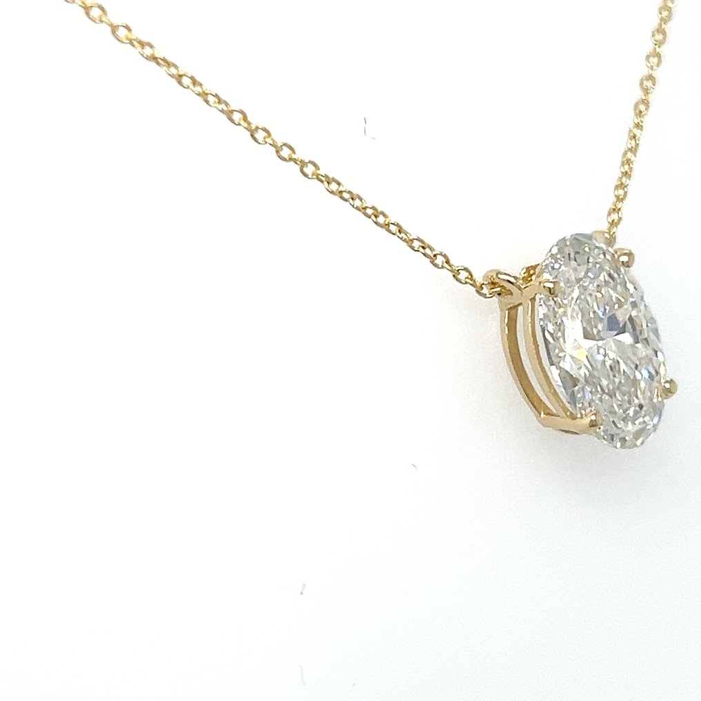 Κολιέ - 14 καράτια Κίτρινο χρυσό - 3.02ct. tw. Διαμάντι (Εργαστηριακής καλλιέργειας) #2.1