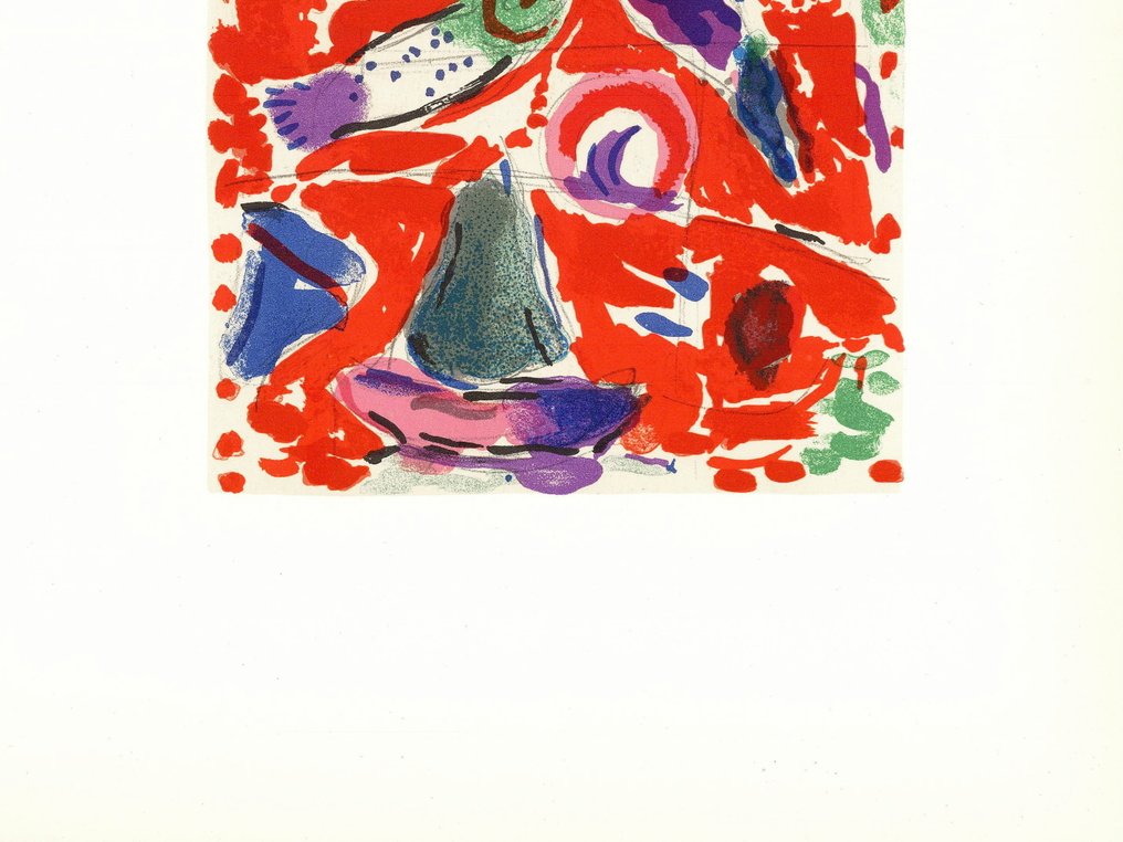 Marc Chagall (1887-1985), after - Lithographie, Zabulon, étude pour les vitraux de Jérusalem #3.2