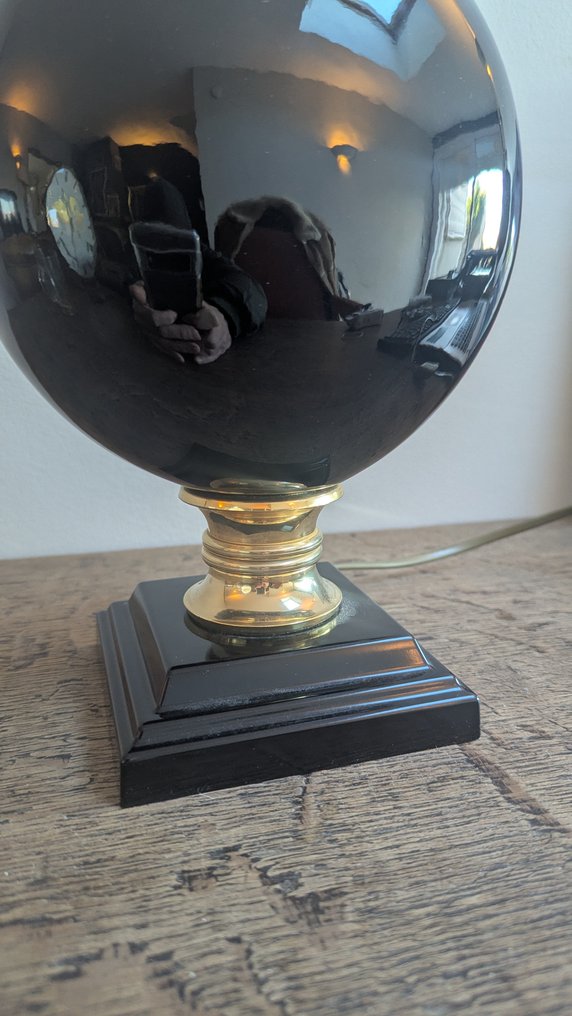 Robert de Schuytener - Επιτραπέζιο φωτιστικό - Trocadero - Κεραμικό, Ορείχαλκος - Φωτιστικό 'αυγό' μαύρο και χρυσό. #3.2