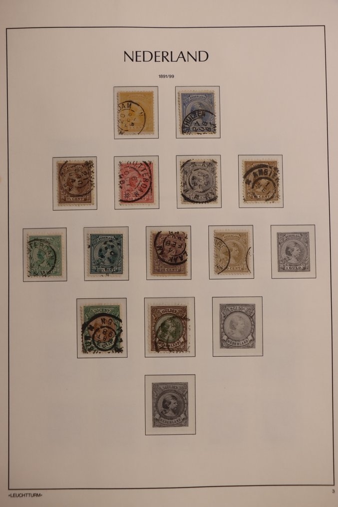 Pays-Bas 1852/1945 - Collection de feuilles Leuchtturm avec de beaux tampons. #2.1