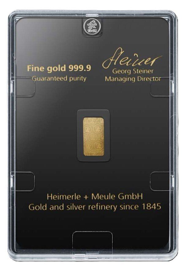 2,5 grammi - Oro .999 - Heimerle + Meule - Sigillato #3.2