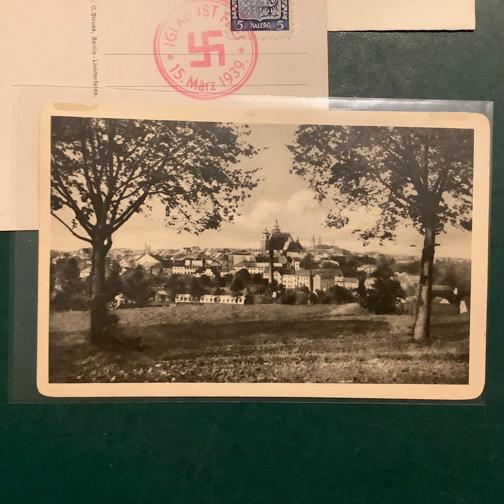 Βοημία και Μοραβία 1939 - Ιγκλάου : 4 προπαγανδιστικές κάρτες/επιστολή με σφραγίδα της ημέρας της απελευθέρωσης. - Michel #4.3