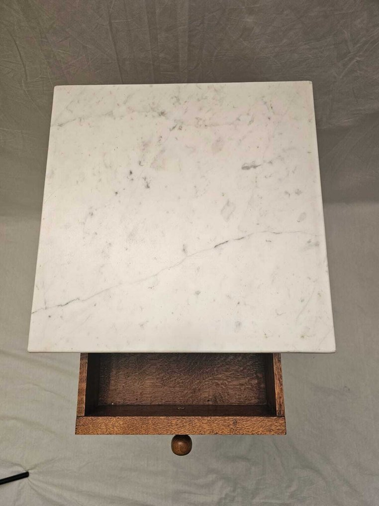 Ντουλάπι - Art Deco κομοδίνο με μάρμαρη επιφάνεια - Ξύλο, Μάρμαρο #2.1