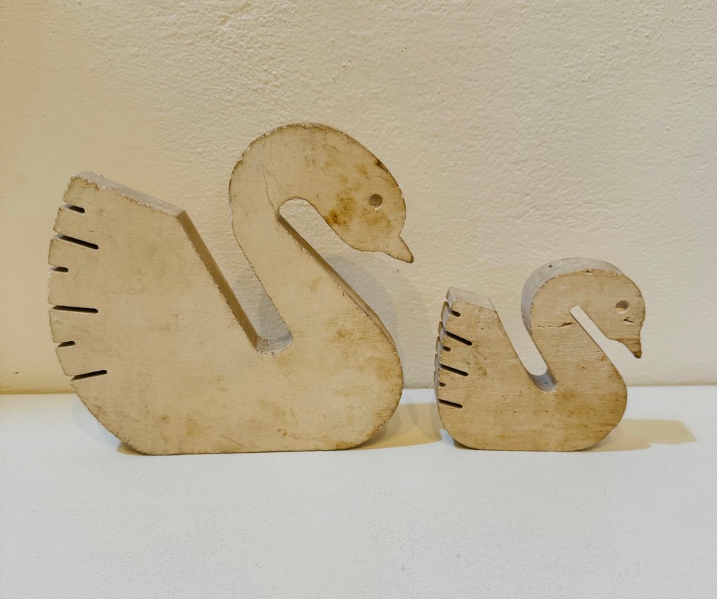 Fratelli Mannelli - Statue - Cigni in travertino  (2) - travertino #2.1
