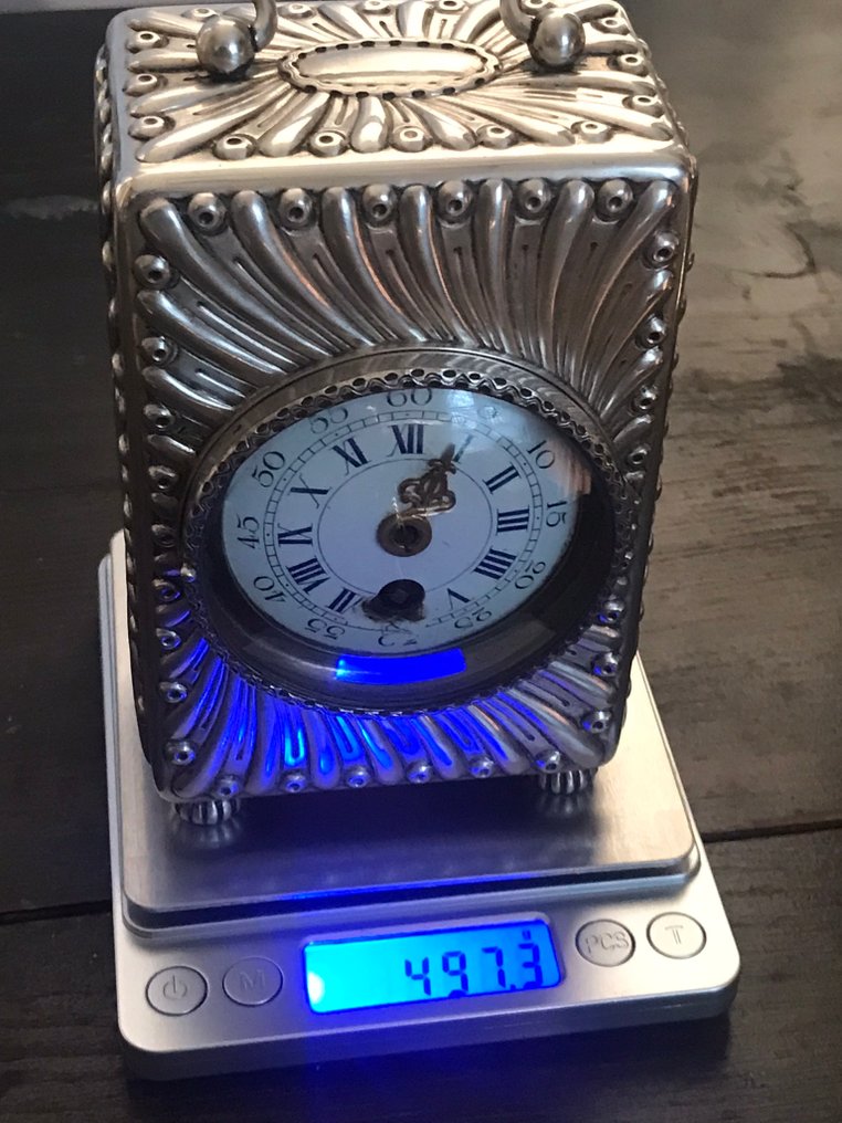 旅行钟 - Hjalmar Edvard Fagerroos (1861–1931) -  新艺术风格 - .813 银 - 1900-1910 - 1909年，赫尔辛基 #2.1