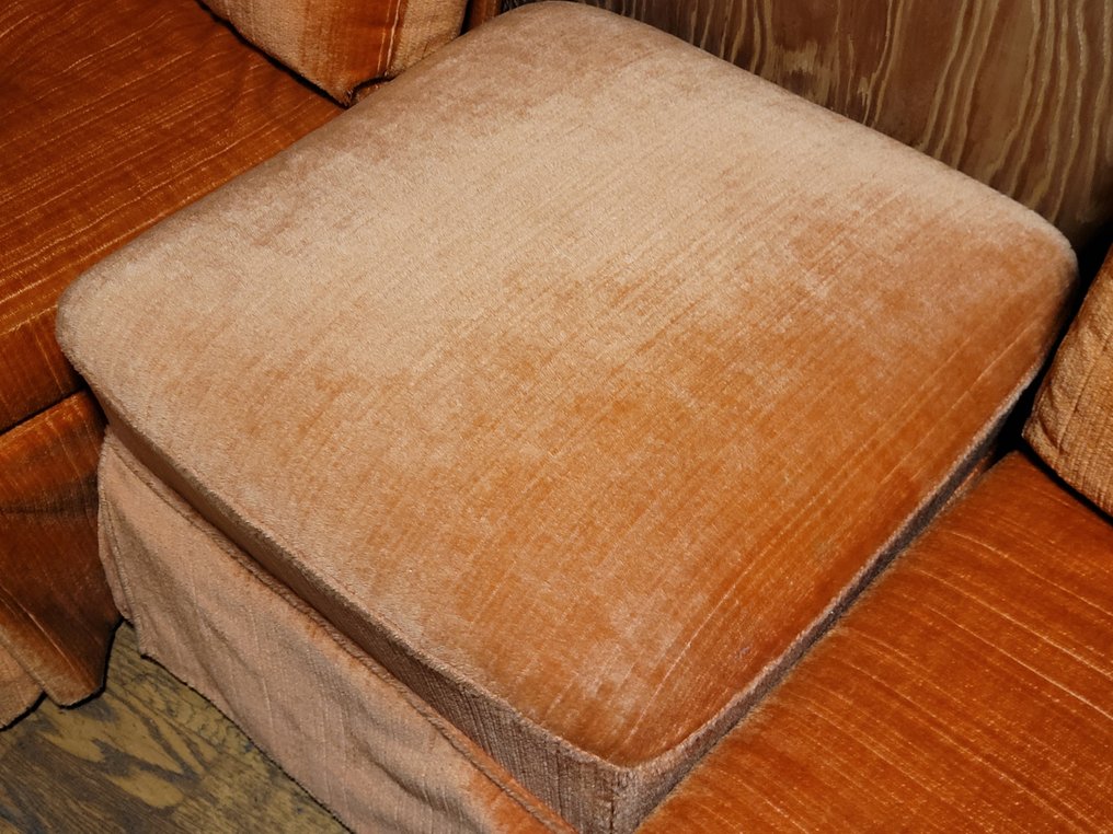 Sofa - Velvet - Three modular vintage sofa elements – 1970s #2.1