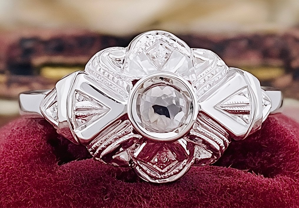 χωρίς τιμή ασφαλείας - Δαχτυλίδι - 18 καράτια Λευκός χρυσός Διαμάντι (Φυσικό)  #1.0