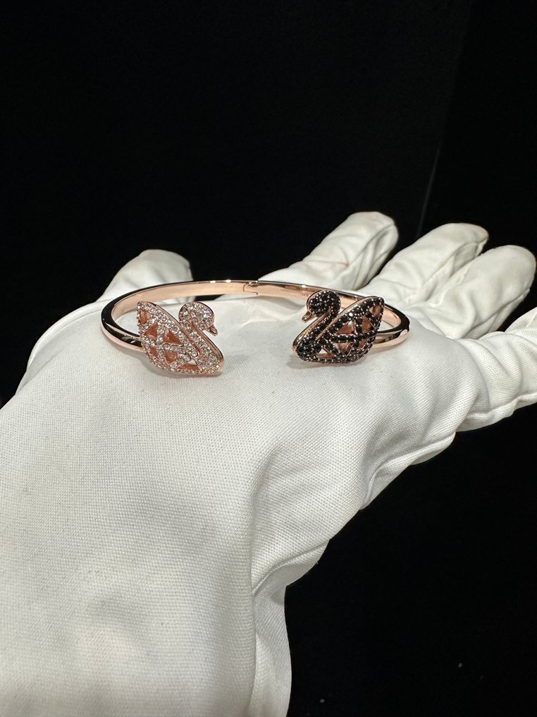 Swarovski - Άγαλμα, Facet Swan Series Two-Tone Hollowed-Out Swan Open Bangle - 0 cm - Κρύσταλλο #1.0