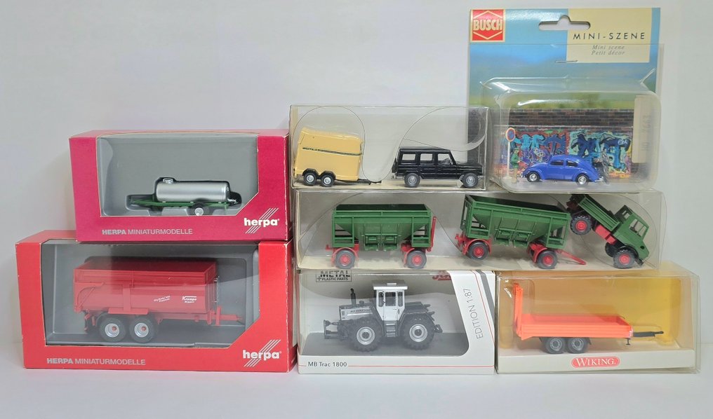 Busch, Herpa, Wiking, Schuco H0 - Modele pojazdów kolejowych (7) - Pojazdy/pojazdy rolnicze/mini scena #1.0