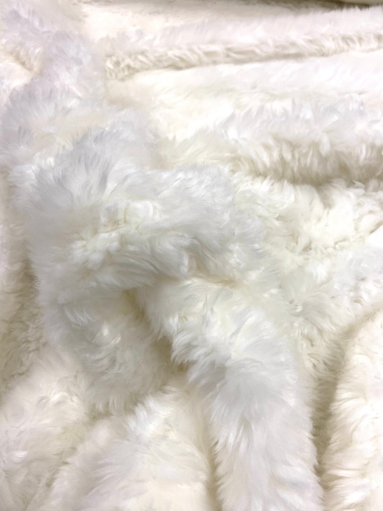 Splendid, consistent, and very soft cream white fur coat. - Upholstery fabric - 350 cm - 140 cm #1.0