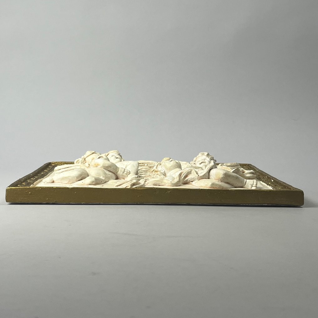 Βάση-ανάγλυφο από γύψο με παίζοντα αγγελούδια - 30 x 32 εκ. - Γύψος - 1980-1990 #3.2