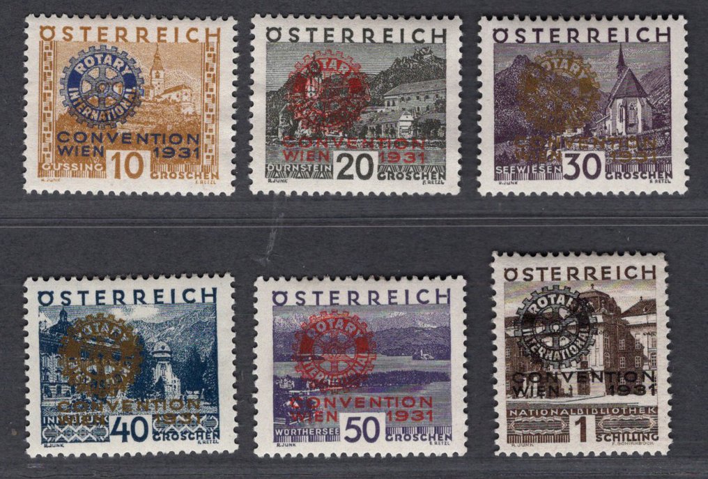 Østerrike - Østerrike 1931, 518 - 523, Rotary, komplett sett MNH/MH i god stand! #1.0