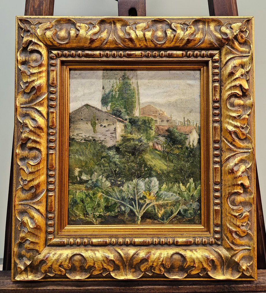 Casimiro Sainz y Sainz (1853–1898), Attributed to - Huerta cántabra con caseríos y coles #1.0