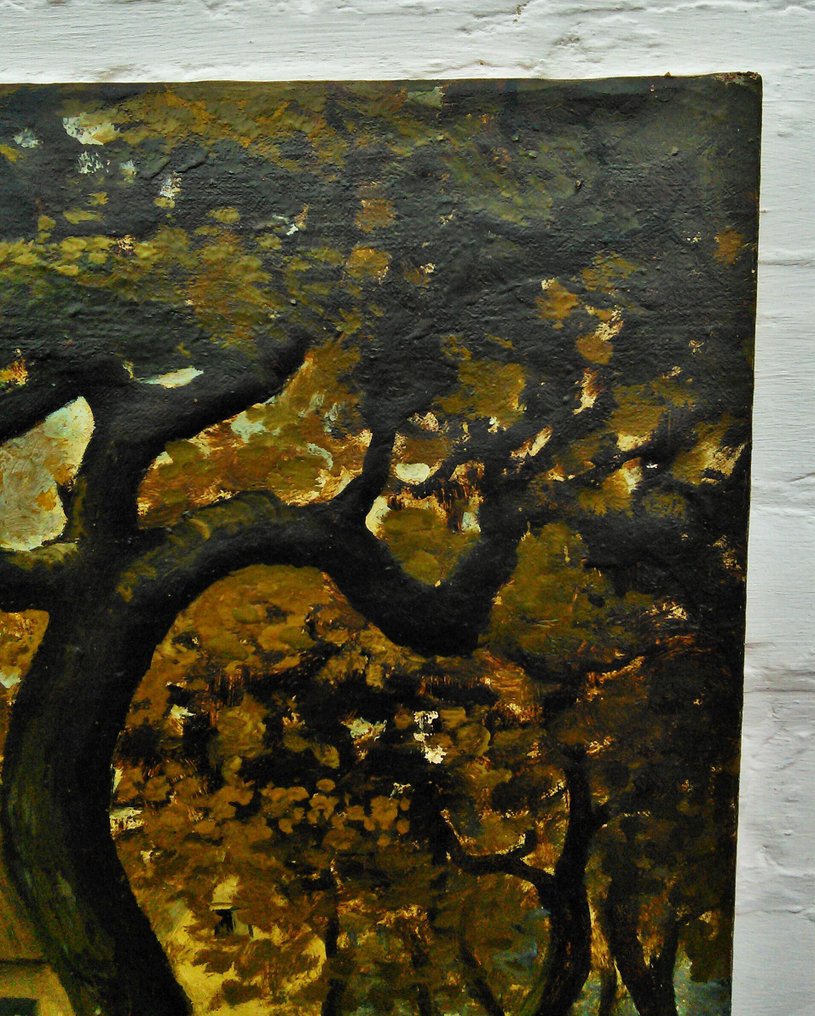 EDM WARIE - Olieverfschilderij - De boerderij (ophangende was in de lente) #4.3