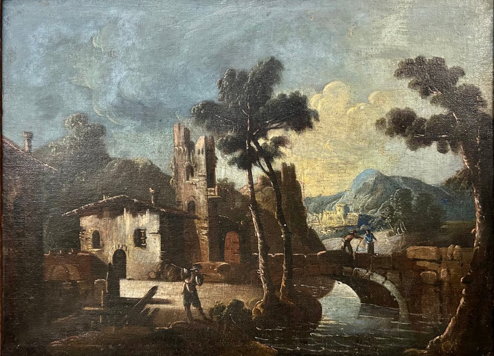Claude Lorrain (1600-1682), seguace d - Paesaggio ideale con rovine e figure #2.1