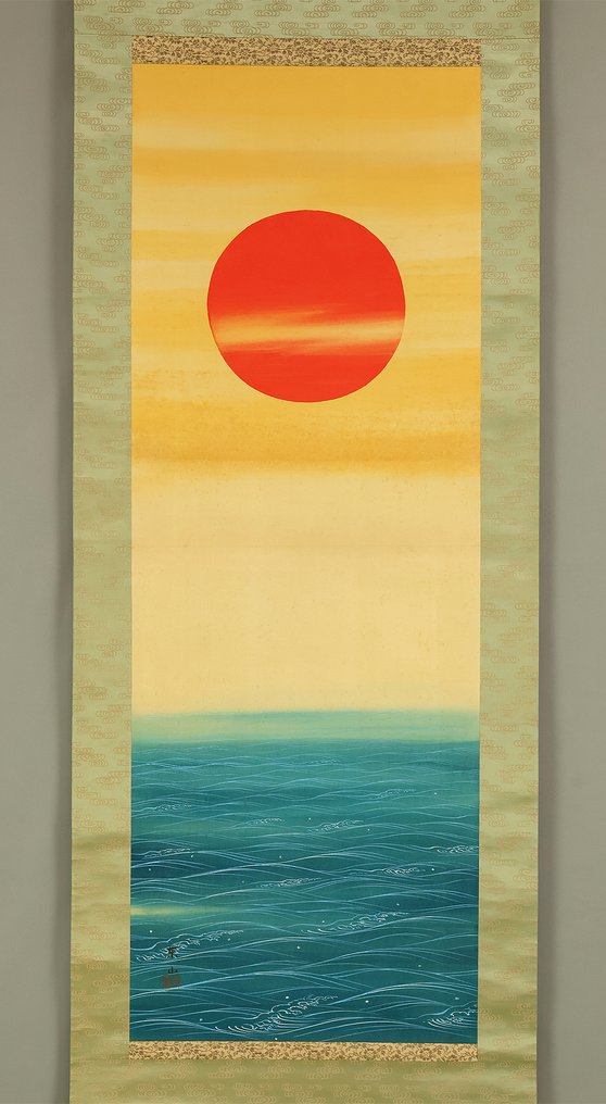 Rising Sun and Wave with Original Box (Tomobako) - with signature 'Tozan' 東山 - Ιαπωνία (χωρίς τιμή ασφαλείας) #2.1